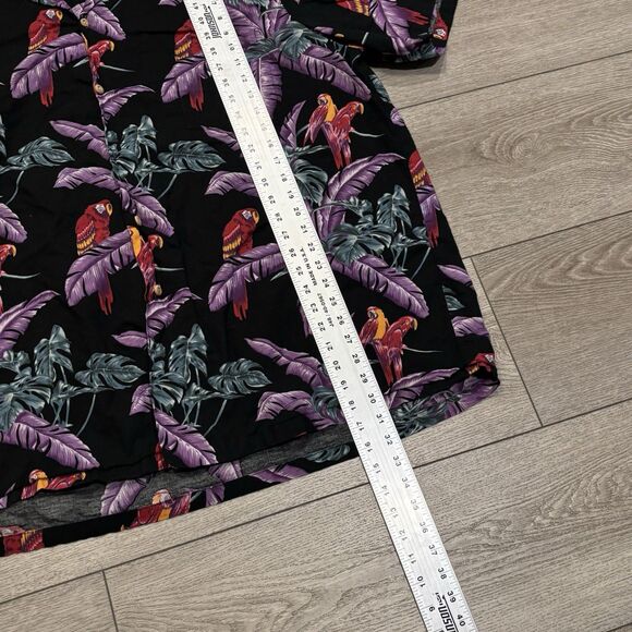VTG Paradise Found Shirt Mens 3XL Black Purple Parrot Magnum Pi USA Hawaiian - Picture 5 of 7